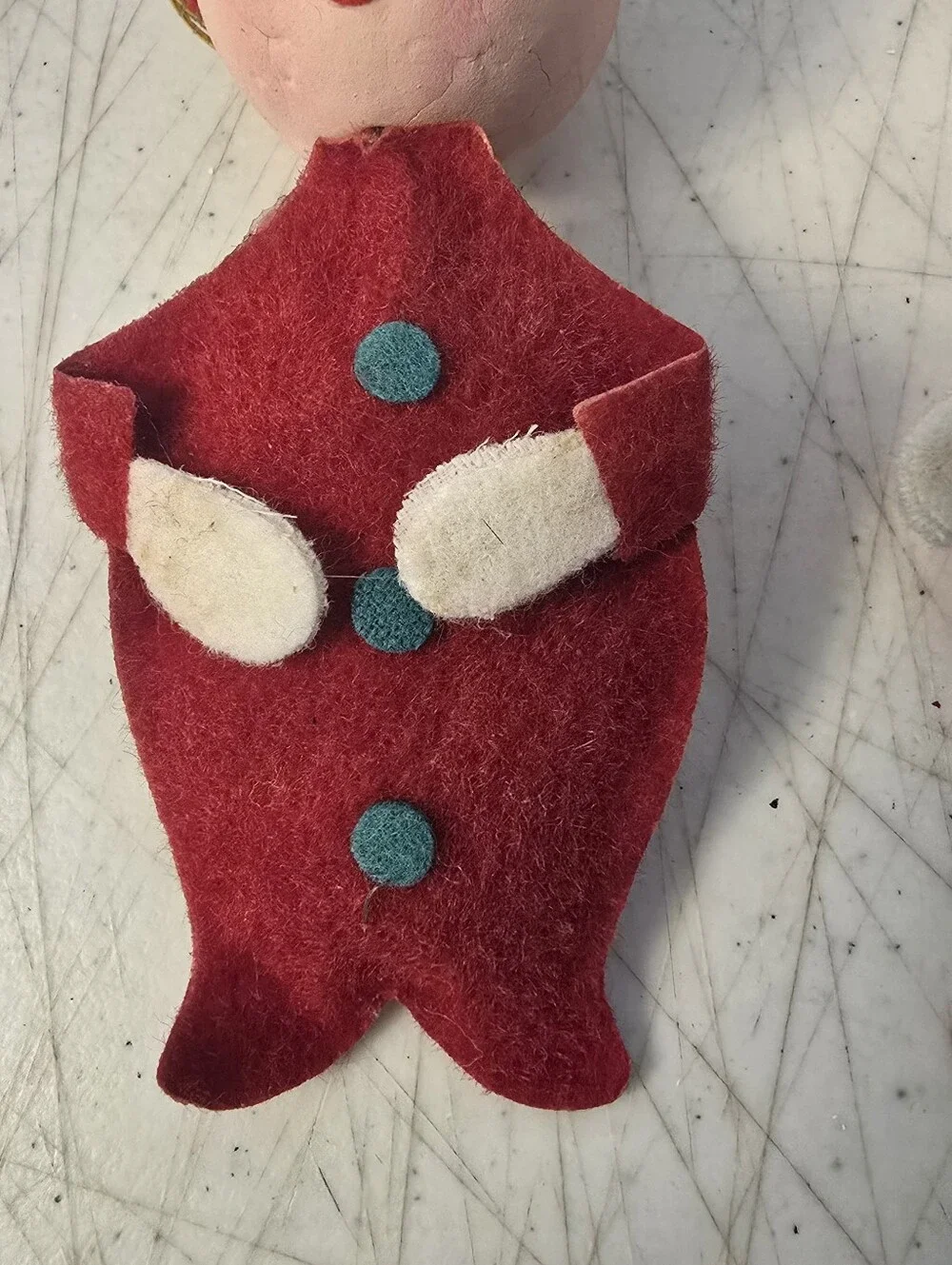 2 Felt Boys Clowns Christmas Tree Ornaments Vintage 4